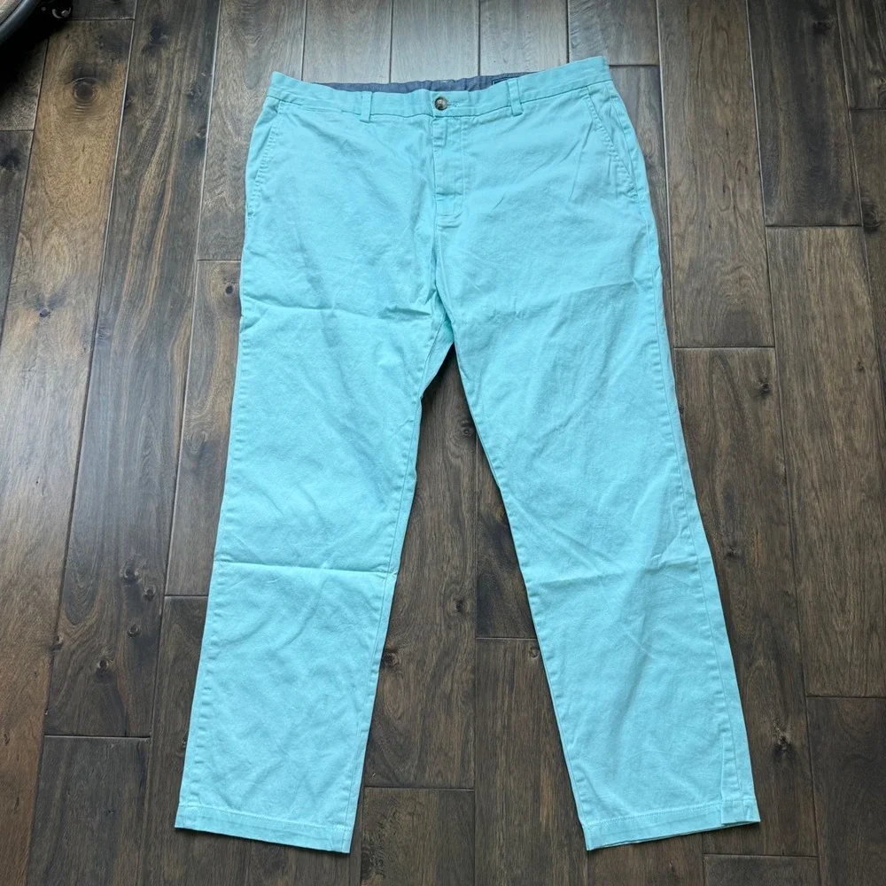 Vineyard Vines Breaker Pant Mens 38x32 Mint Green Coastal Stretch Chino Trousers